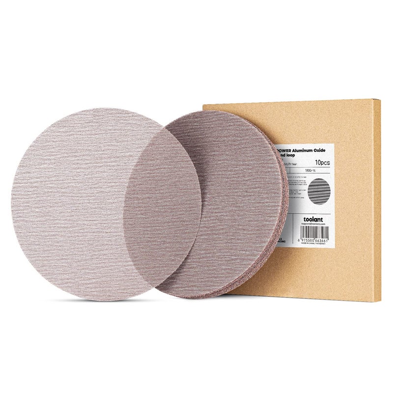 toolant Mesh Abrasive 9 inch Drywall Sander Sandpaper (180 grit - 10pcs), Dust-Free Hook and Loop Drywall Sanding Disc - Image 1